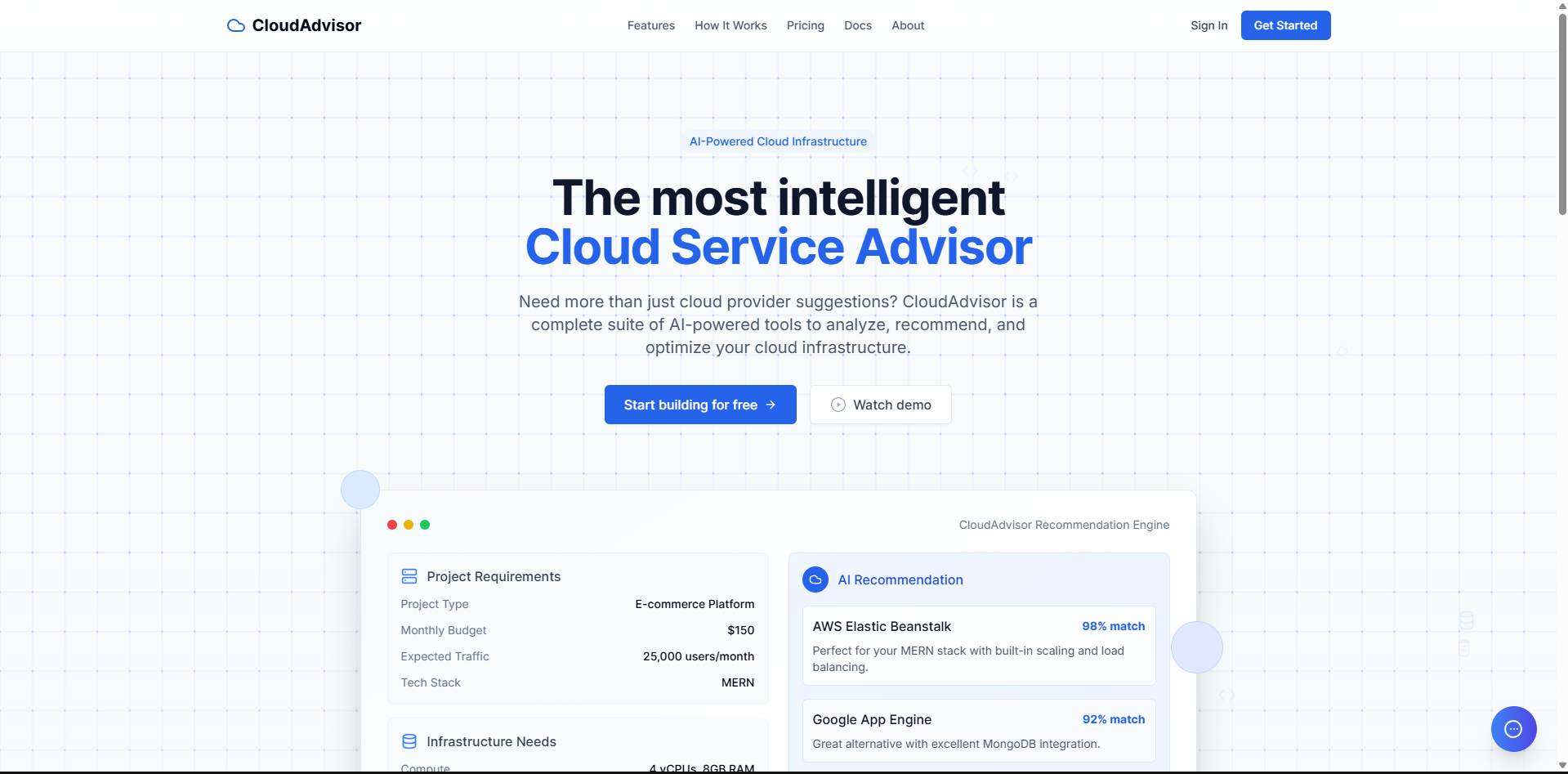 CloudAdvisor Screenshot